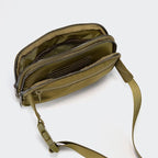 Pander Everywhere Belt Bag for Women, 5 Zipper Pockets Nylon Crossbody Fanny Pack Purse (Dark Moss)