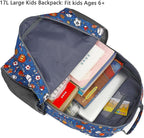 FlowFly Kids Backpack for Toddler Boys Girls, Simple Lightweight Bookbag for Daycare Kindergarten Elementary School Travel, Small Modern Bag (Large), Football