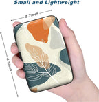 Credit Card Holder, Mini Aluminum Card Wallet RFID Blocking Slim Metal Hard Card Case for Women Men, White Leaves