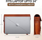 RUSTIC TOWN Leather Messenger Bag for Men Women - Full Grain Leather Laptop Satchel Office Shoulder Bag