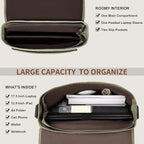 ESTARER Messenger Bag 17.3 Inch, Mens Computer Bag Water-resistant Canvas, Laptop Bag Satchel Briefcase for Teacher/College/Work/Travel, Army Green