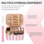 OCHEAL Makeup Bag,Travel Makeup Organizer Bag, Large Capacity Cosmetic Bags For Women Large Travel Toiletry Bag Girls Traveling With Brush Slot And Divider-Stripes Pink