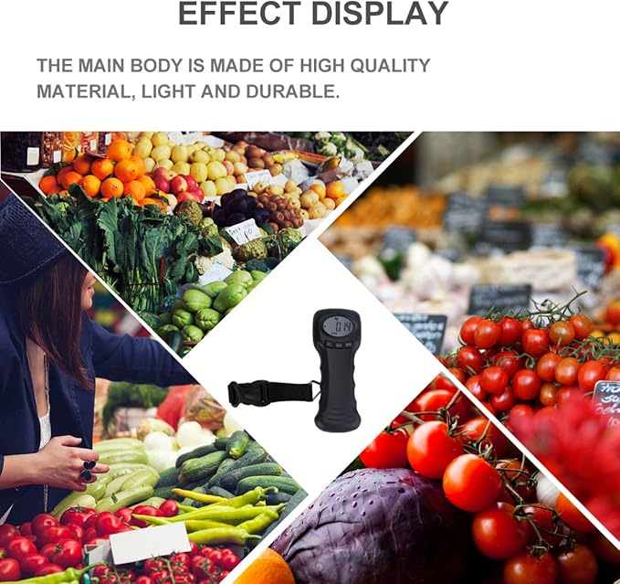 BESPORTBLE Digital Luggage Scale Portable with Backlit LCD Display Handheld Travel Weight Scale for Suitcases and Postal Use Compact Design with Nylon Strap Measures up to 110Lb/50Kg