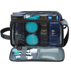 ZEEMO Travel Toiletry Bag for Men, Medium Water-Resistant Double-Sided Full-Open Dopp Kit, Versatile Organizer for Shower and Hygiene Accessories, Bathroom Essentials, Cosmetics, Black