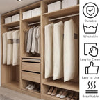Aliceset Cotton Garment Bags for Hanging Clothes, Canvas Suit Bags for Clothes Coats Jackets Shirts Closet Storage Travel Gusseted Hanging Garment Cover (6 Pcs,40 Inches 50 Inches)