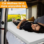 CYMULA Camping Cot Mattress 2in Memory Foam Sleeping Pad,Soft Warm Non-Slip Camping Mattress Topper with Retaining for Adults,Portable Roll up Pad for Travel（only Mattress）
