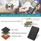 RFID Blocking Leather Passport Wallet Cover Case with Pen and Card Slots Travel Wallet for Women/Men Travel Must Haves Accessories