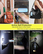 Personal Alarm for Women, Rechargeable with Safety Lights & Low Battery Notice, 130dB Siren with LED Flashlight Strobe Light for Emergency, Dual Light Sources Safety Keychain