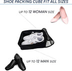 Travel Shoe Bag with Mesh Pocket – Shoe Packing Bags for Travel Women, Moms & Nurses – Water-Resistant Shoe Organizer with Clear Lid for Luggage or Gym