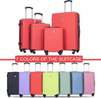 Tripcomp 4-Piece Hardside Luggage Set with TSA Lock, Lightweight ABS Suitcases With Spinner Wheel Scratch Resistant, 16/20/24/28 inch, Vibrant Red