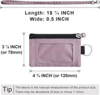 CHENSPRX Minimalist RFID Blocking Small Wallet with ID Window,WaterResistant Zip Id Case Wallet with Lanyard Keychain for Cards,Cash,Travel,Women,Men