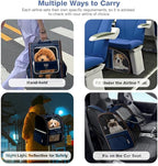 Large Cat Backpack Carrier Expandable Pet Carrier Backpack for Small Dogs Medium Cats Fit Up to 18 Lbs, Dog Backpack Carrier, Foldable Puppy Backpack Carrier for Travel, Hiking,Blue