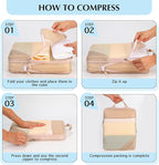 PFEYRPK Lightweight Compression Packing Cubes for Suitcases, Compressible Expandable Travel Packing Organizer with Clear Toiletries and Backpack Bag, Travel Essentials for Carry on Luggage 7 Set