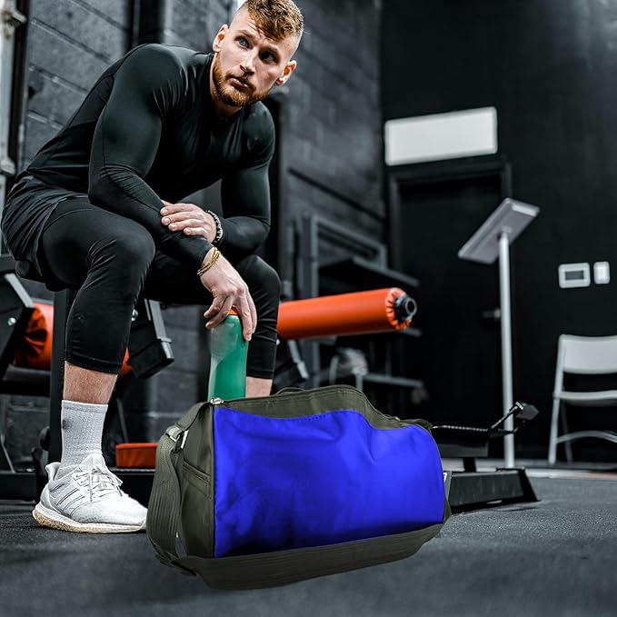 C&F BOGMOST Small Travel Duffel Bag Foldable Waterproof Gym Bag for Gym Beach Swim Bag Men Women Duffle Bag Lightweight Oxford Cloth Sports Bag -Blue