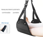 Foot Hammock for Aircraft Travel Car, with Storage Bag, Adjustable Portable Foldable Footrest Leg Rest, Removable Mat for Men and Women, Desktop Hammock Support for Travel, Cars and Home