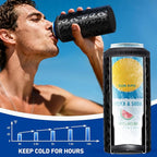 3 in 1 Slim Can Cooler for 12 OZ Skinny Can, Regular Can & Beer Bottle - Keep Cold for 6 Hours - Double Walled Insulated Stainless Steel Vacuum Beverage Can Insulator (Black Leopard)