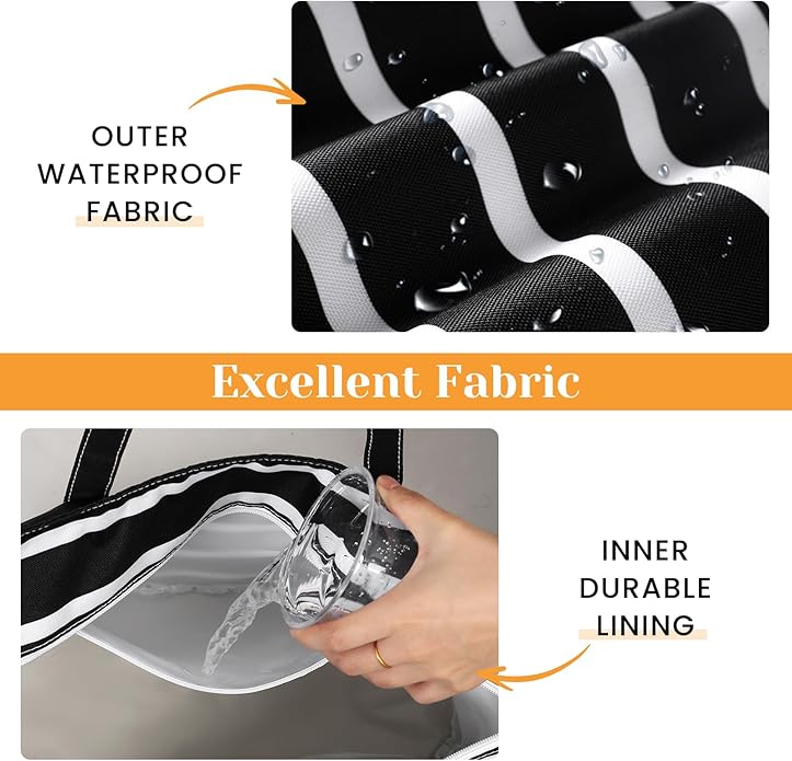 Trifabricy Beach Bags for Women Waterproof Sandproof Women Tote Bag, Large Beach Bag with Zipper for Gym Travel Vocation