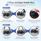 ZIKEE Dual-Layer Memory Foam Neck Pillow for Airplane, Travel Pillow with Seat Straps to Secure Head & Neck, Ergonomic Ear-Friendly Neck Pillow for Traveling with Breathable Vent Holes, Airy Cover