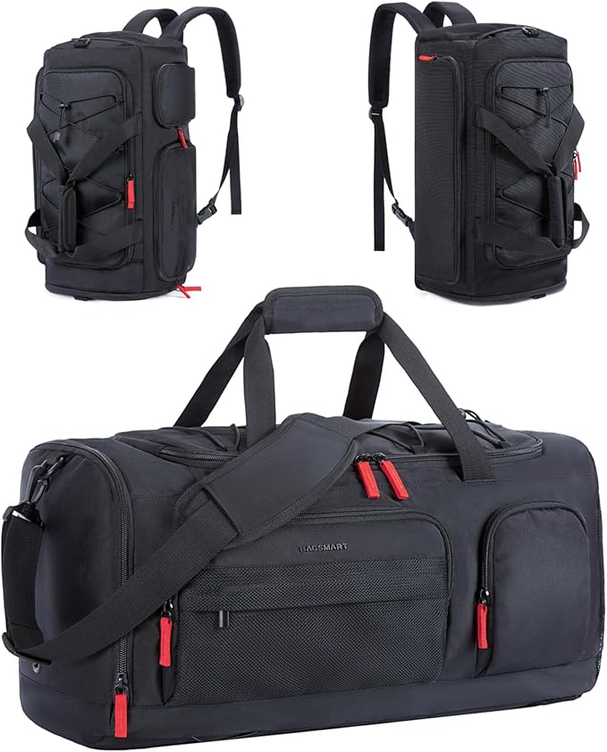 BAGSMART Gym Bag for Women & Men, 35L/63L Sports Travel Duffel Backpack with Shoe Compartment Laptop Compartment, Water Resistant Carry On Weekender Bag for Airplane