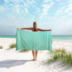 Eliamo Turkish Beach Towel Set of 6 Beach Towels Cotton Quick Dry Sand Free 36 x 71 inch Turkish Towel Oversized Lightweight Beach Towels Teal