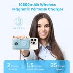 Magnetic Portable Charger with Apple-Watch Charger,10800mAh 25W PD Fast Charging Wireless Power Bank,4 Outputs Travel Essential for Magsafe Battery Pack Compatible with iPhone 17/16/15/14/13/12 Series