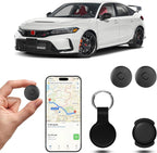 2 Pack Mini GPS Tracker for Vehicles, GPS Locator Tags, iOS Compatible Tracking Device, No Monthly Fee, Hidden Anti-Theft Car Tracker, Replaceable Coin Battery, Magnetic Mount & Keychain Holder
