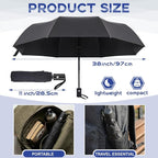 Amylove Windproof Travel Compact Umbrellas Bulk Wind Resistant Folding Auto Open and Close Rain Automatic Travel Collapsible Portable Umbrellas for Men and Women Gifts 4 Colors