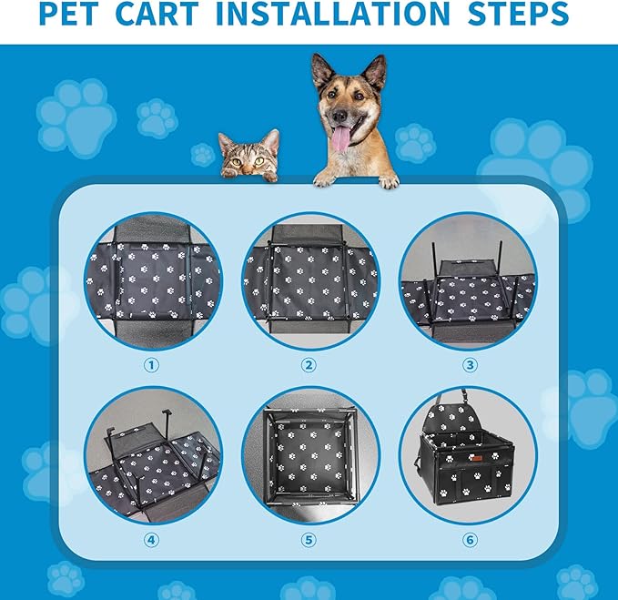 BYGD Pet Dog Booster Seat, with 12 PVC Upgraded Support Tubes and Clip-On Safety Leash, Breathable and Foldable Pet Car Basket, Stable Suitable for Small and Medium Pets