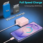 45W Super Fast Charger USB Type C Charger Cord 6.6FT with Android Phone Charger Fast Charging Block for Samsung Galaxy S26/S26 Ultra/S26+/S25/S25 Ultra/S25+/S24/S23/S22/S20/S21/Note 20/Note 10, Pink