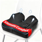 Niceeday Seat Cushion for Office, Car & Wheelchair - Premium Memory Foam with Ergonomic U-Shape Design - Enhanced Comfort for Tailbone, Hip & Sciatica Support, Non-Slip Base & Machine Washable Cover