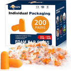 VOISEN Foam Ear Plugs,200 Pairs EarPlugs for Sleeping,32dB NRR 37dB SNR Ear Plug Noise Cancelling for Snoring, Studying,Traveling & Concerts, Individual Package