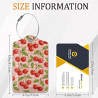 Cherry 3 Pack Luggage Tag for Suitcase, Leather Bag Tags with Privacy Cover ID Label and Durable Steel Loop for Cruise Airport Travel
