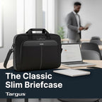 Targus Classic Slim Laptop Bag - Ergonomic Briefcase and Messenger Bag - Spacious Foam Padded for Laptops and Under