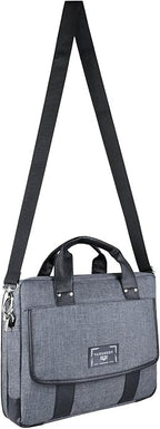 Vangoddy Laptop Bag Crossbody Messenger Water Resistant Shoulder Briefcase Professional Computer Case Gray for Work, Commute