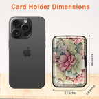 Mayski Credit Card Holder for Women, RFID Blocking, Aluminum Alloy Hard Case, Small Mini Metal Wallet for Women Men, Happy Flower