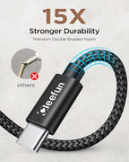 CLEEFUN Short USB C Cable 1ft, 5-Pack USB A to Type C Charger Cord Fast Charging for iPhone 17 16 15 Pro Max Air Plus, for Samsung Galaxy S25 S24 S23 S22 S21 S20 A17 A16 A15 A56 A55 A26 A35 A36 A71