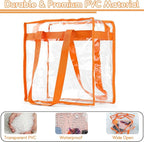 Hoiny Clear Bag for Stadium Events Approved, 12x6x12 Large Transparent Tote Bag with Zipper for Gym Concert Sports Festivals