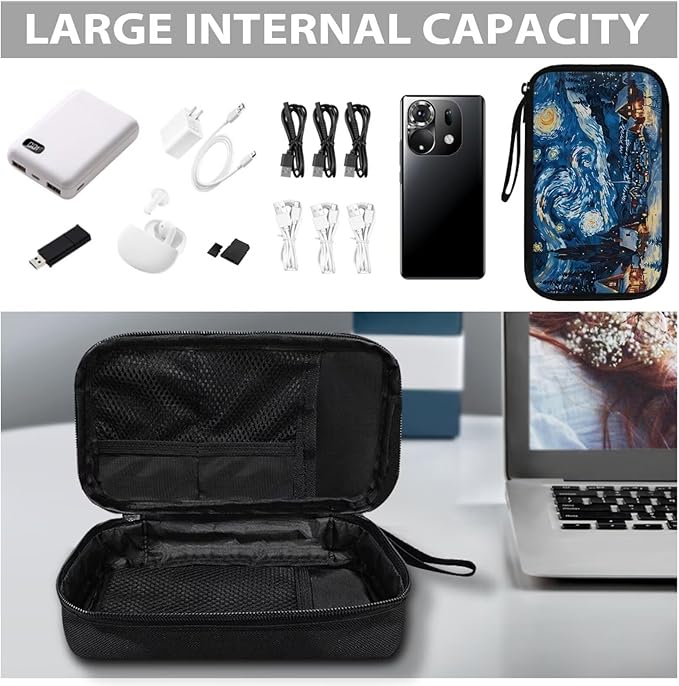 Cottage Travel Cord Organizer Case Tech Pouch Electronic Accessories Carry Case Storage Bag Travel Bag Cable Organizer for Charger Earphone Phone Cord Cable
