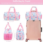 Gym Travel Duffle Bag for Girls - Gymnastics Sports Dance Bag with Shoe Compartment & Wet Pocket Panda Kids Travel Bag Teens Weekender Sleepover Carry On Bag