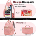 Weitars Lunch Backpack for Women,15.6 Inch Laptop Backpacks Travel Backpack for Women,Work Back pack,Teacher Nurse Back pack Insulated Lunchbox Backpacks