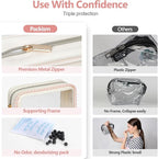 PACKISM Clear Makeup Bag - TSA Approved Toiletry Bag for Carry-on & Checked Luggage, Water Resistant Car Storage Organizer with Reinforced Seams