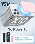 TRKOY for Magsafe Portable Charger, 5000mAh for Magsafe Power Bank with USB C Fast Charging,Travel Essential for Magnetic Battery Pack Wireless Compatible with iPhone 17/16/15/14/13/12 Series, Pink