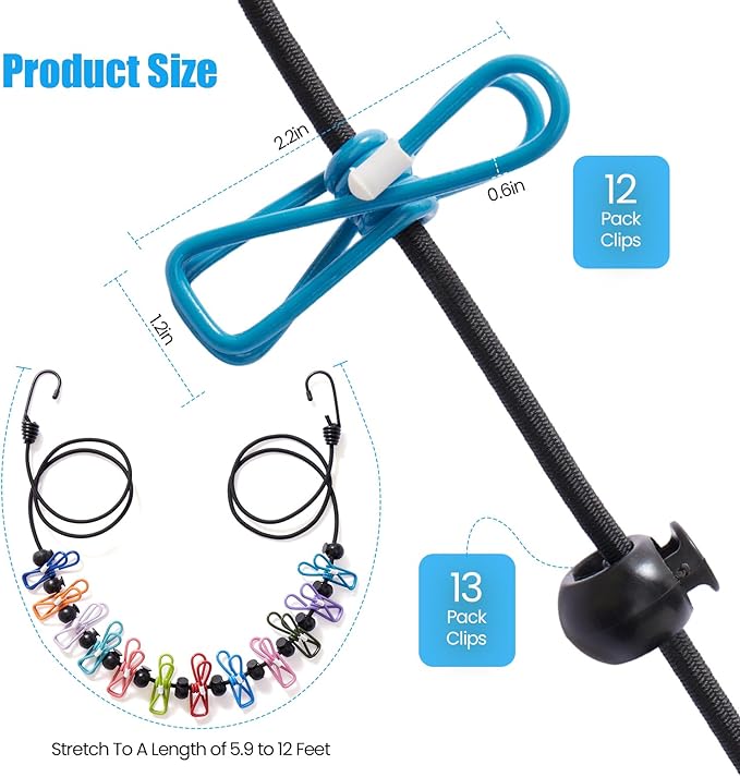 Magnetic Clothesline for Cruise Ship,Portable Clothes Line for Traveling,Cruise Essentials 2025，Retractable Clothesline for Outside and Hotel Room，2-Pack Wall Hooks with Hardware