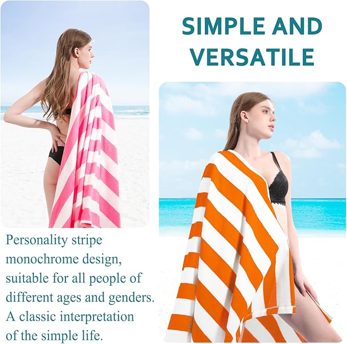 4 Packs Extra Large Beach Towel Bath Towel 72 * 40 Set Bathroom Sheets Bulk Oversized XL Big Absorbent Thick Giant Microfiber Terry Soft Blanket Clearance Turkish Toallas De Playa NOT Cotton Orange