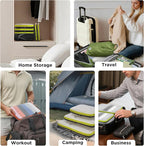 Cipway Compression Packing Cubes Mesh, Lightweight Luggage Organizer Bags with Laundry Bag,Toiletries Bag and Shoe Bag, Travel Essentials for Carry on Suitcase（8Pcs,Blue）