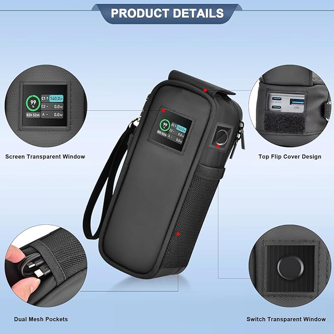 Case Compatible with Anker 737 Power Bank, 24,000mAh 3-Port Laptop Portable Charger, Battery Chargers Travel Carrying Holder for Laptop Phone Computer Fast Charging &USB Cables, Adapters (Bag Only)