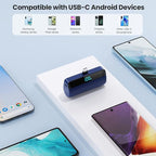 [2-Pack]Mini Portable Charger for iPhone 17/16/15,Upgraded 5500mAh PD Fast Charging USB C Power Bank,Travel Essentials Battery Pack for iPhone 17/17 Pro Max /Air/16/15 Series Galaxy Android-Black+Blue