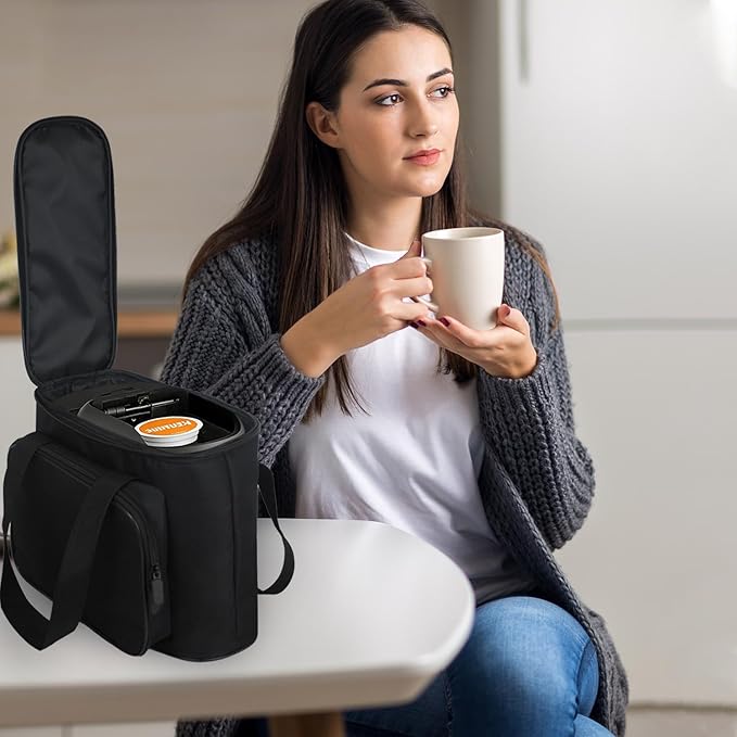 Carrying Bag for Keurig K-Mini Mate Single Serve Coffee Maker, Portable Single Serve Coffee Maker Travel Carrying Case, Thick Padded for Protection, Storage Tote Bag for Coffee Machine