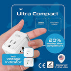 Ceptics Brazil Power Plug Adapter Travel Set, 20W PD & QC, Safe Dual USB & USB-C 3.1A - 2 USA Socket - Compact & Powerful - Also Use in Peru, Chile - Includes Type C, Type N Swadapt Attachments