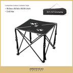 ARROWHEAD OUTDOOR 2-Pack 26” (66cm) Heavy-Duty Portable Camping Folding Table, 2 Cup Holders, Compact, Square, Carrying Case Included, Steel Frame, High-Grade 600D Canvas